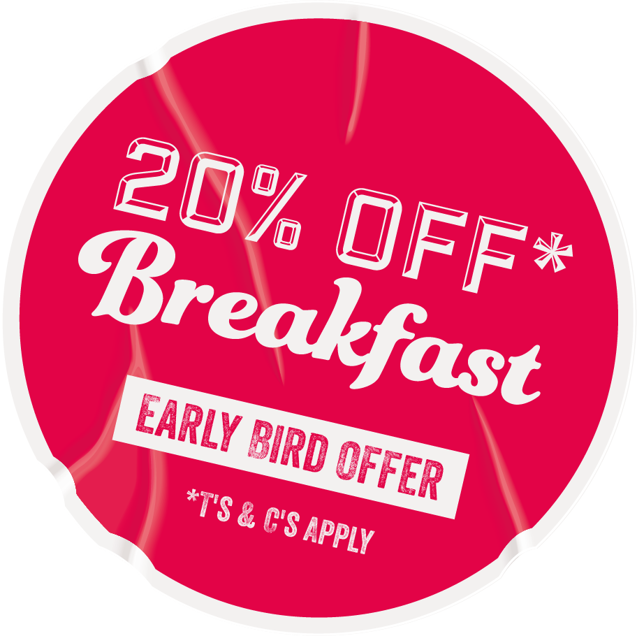 20% Off Breakfast - Early Bird Offer